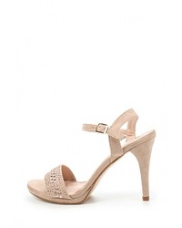Бежевые босоножки на каблуке от Tulipano