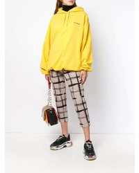 Женские бежевые брюки-галифе в клетку от Marni