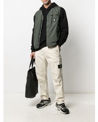 Бежевые брюки карго от Stone Island