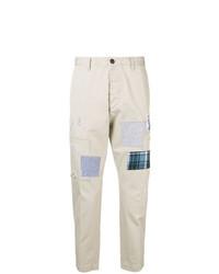 Бежевые брюки чинос с принтом от DSQUARED2