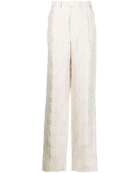 Бежевые брюки чинос с принтом от Giorgio Armani