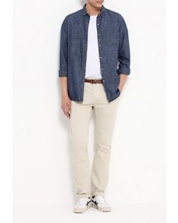 Бежевые брюки чинос от Bruebeck