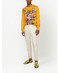 Бежевые брюки чинос от Dolce & Gabbana