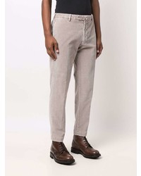 Бежевые вельветовые брюки чинос от Dell'oglio
