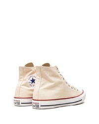 Мужские бежевые высокие кеды из плотной ткани от Converse