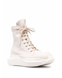 Мужские бежевые высокие кеды из плотной ткани от Rick Owens DRKSHDW