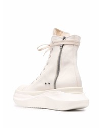 Мужские бежевые высокие кеды из плотной ткани от Rick Owens DRKSHDW