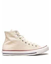 Мужские бежевые высокие кеды из плотной ткани от Converse