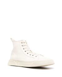 Мужские бежевые высокие кеды из плотной ткани от Ami Paris