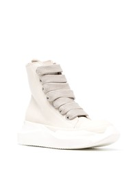 Мужские бежевые высокие кеды из плотной ткани от Rick Owens DRKSHDW