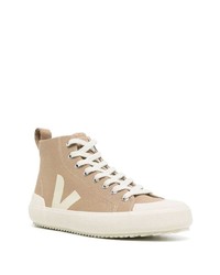Мужские бежевые высокие кеды из плотной ткани от Veja