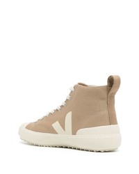 Мужские бежевые высокие кеды из плотной ткани от Veja