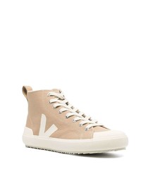 Мужские бежевые высокие кеды из плотной ткани от Veja