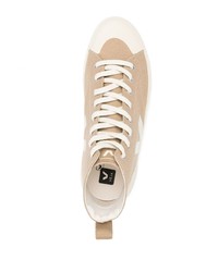 Мужские бежевые высокие кеды из плотной ткани от Veja