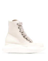 Мужские бежевые высокие кеды из плотной ткани от Rick Owens DRKSHDW