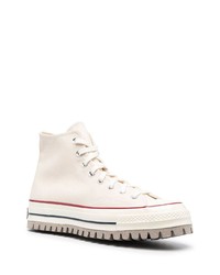 Мужские бежевые высокие кеды из плотной ткани от Converse