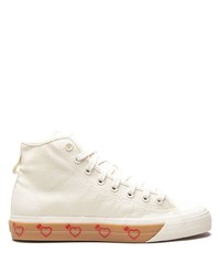 Мужские бежевые высокие кеды от adidas