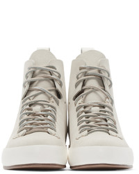 Мужские бежевые высокие кеды от Feit