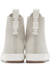 Мужские бежевые высокие кеды от Feit