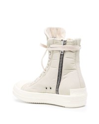 Мужские бежевые высокие кеды от Rick Owens DRKSHDW