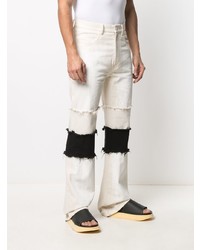 Мужские бежевые джинсы в стиле пэчворк от Marni