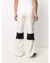 Мужские бежевые джинсы в стиле пэчворк от Marni