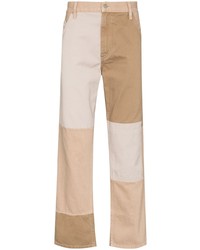 Мужские бежевые джинсы в стиле пэчворк от Helmut Lang