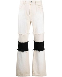 Мужские бежевые джинсы в стиле пэчворк от Marni