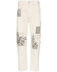 Мужские бежевые джинсы в стиле пэчворк от Vyner Articles