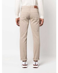 Мужские бежевые джинсы с вышивкой от Brunello Cucinelli