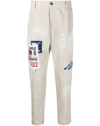 Мужские бежевые джинсы с принтом от DSQUARED2