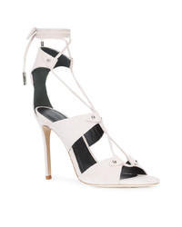 Бежевые замшевые босоножки на каблуке от Thomas Wylde