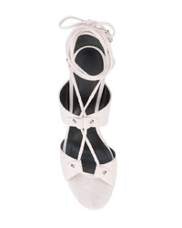 Бежевые замшевые босоножки на каблуке от Thomas Wylde