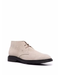 Бежевые замшевые ботинки дезерты от Hogan
