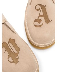 Бежевые замшевые ботинки дезерты от Palm Angels