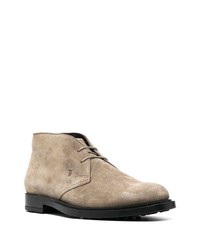 Бежевые замшевые ботинки дезерты от Tod's
