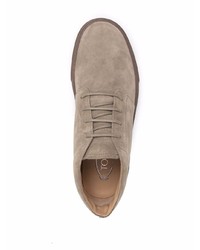 Бежевые замшевые ботинки дезерты от Tod's