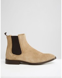Мужские бежевые замшевые ботинки челси от Asos