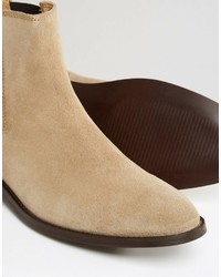 Мужские бежевые замшевые ботинки челси от Asos