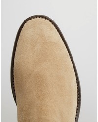 Мужские бежевые замшевые ботинки челси от Asos