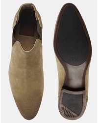 Мужские бежевые замшевые ботинки челси от Asos