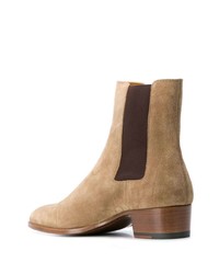 Мужские бежевые замшевые ботинки челси от Saint Laurent