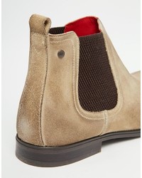 Мужские бежевые замшевые ботинки челси от Base London
