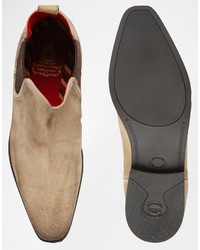 Мужские бежевые замшевые ботинки челси от Base London