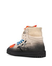 Мужские бежевые замшевые высокие кеды от Off-White