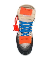 Мужские бежевые замшевые высокие кеды от Off-White