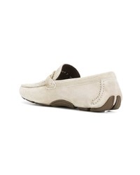 Мужские бежевые замшевые мокасины от Salvatore Ferragamo