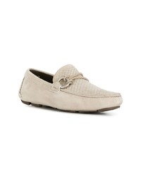 Мужские бежевые замшевые мокасины от Salvatore Ferragamo