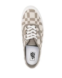 Мужские бежевые замшевые низкие кеды в клетку от Vans