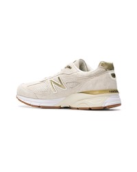Мужские бежевые замшевые низкие кеды от New Balance